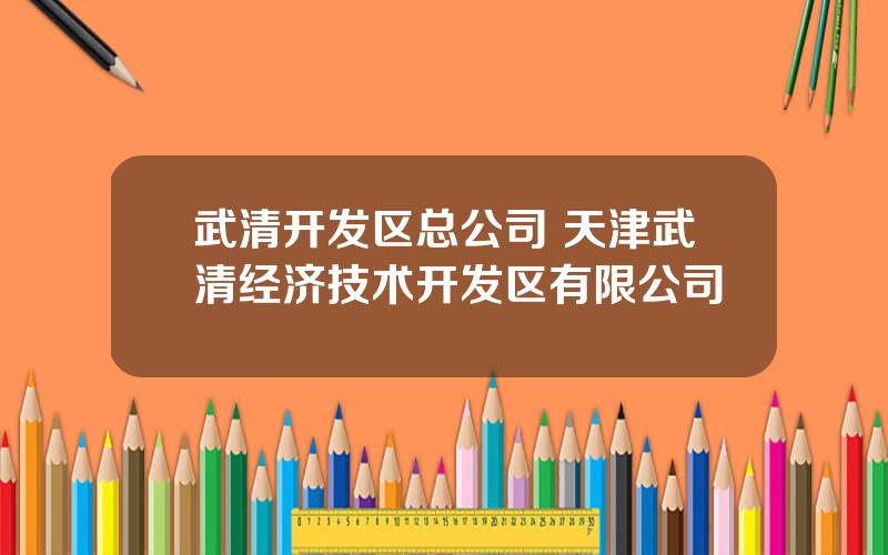 武清开发区总公司 天津武清经济技术开发区有限公司